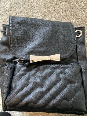 Betsey Johnson Black Quilted Pocketbook Backpack